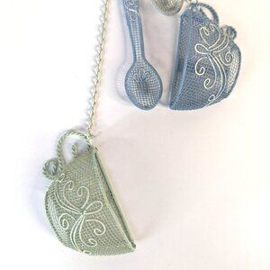 Vintage Tea Party Wire Mesh Teapot Wall Hanging Wall Decor Spring Wonderland